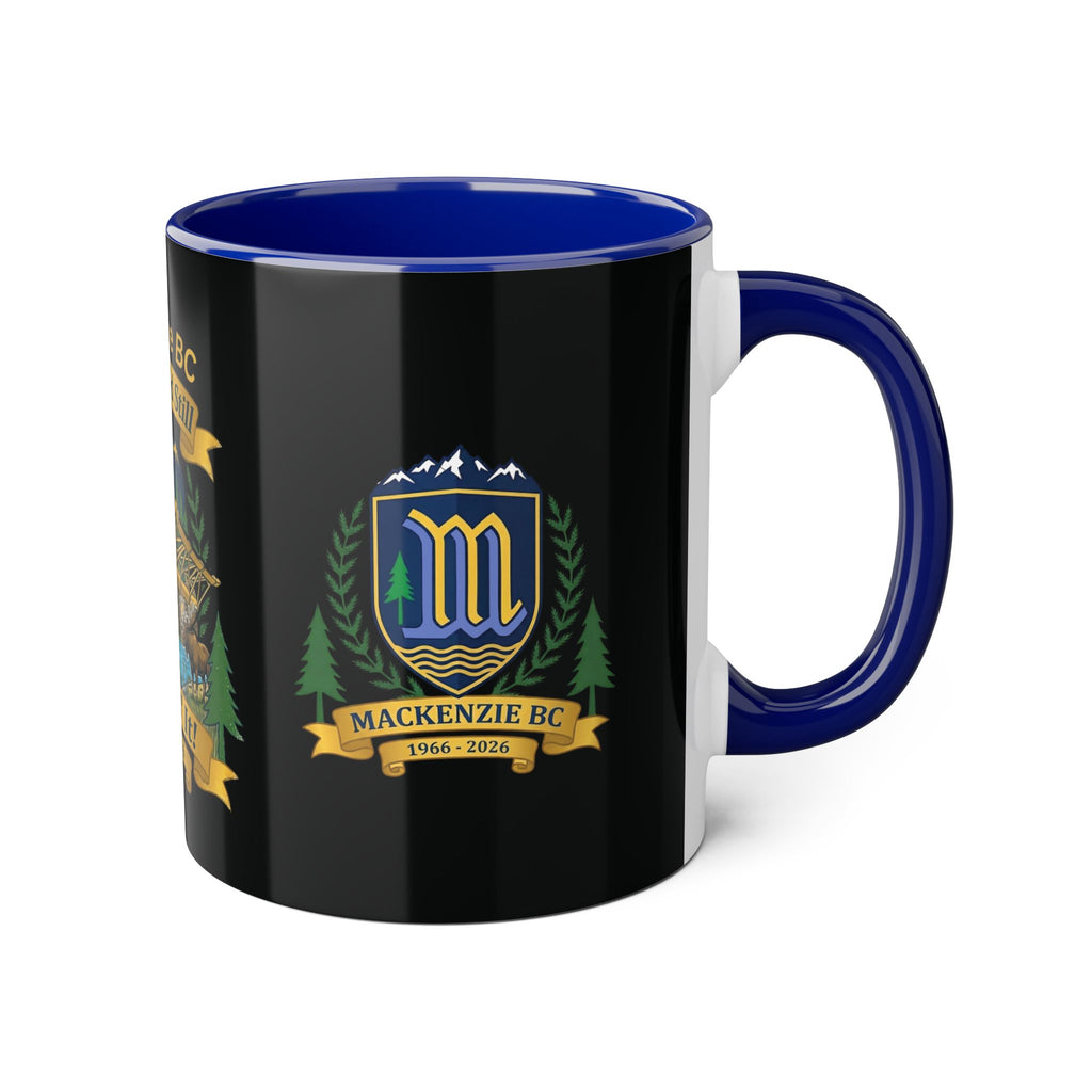 Tri-Color Mackenzie BC 60th Anniversary Ceramic Mug — “60 Years and Still Crushin' It! 1966–2026”