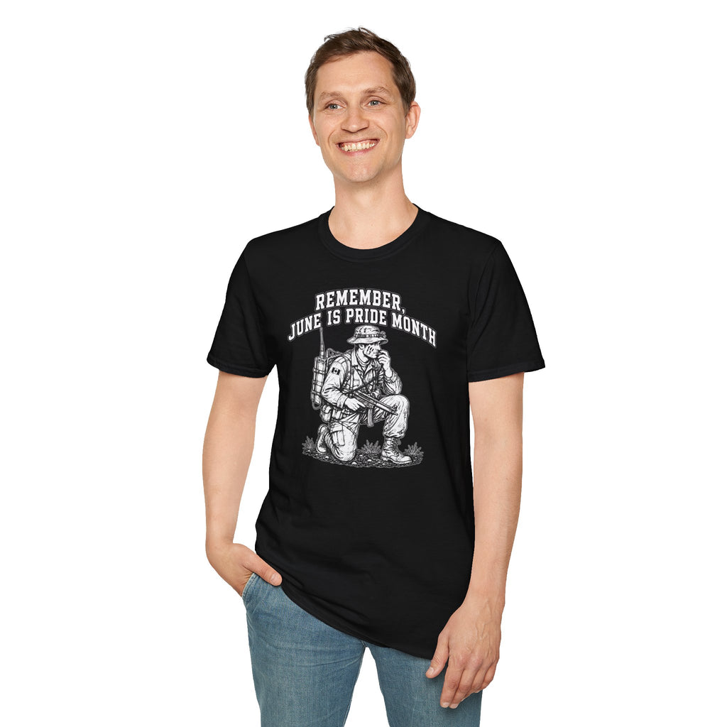 Custom Made  'Remember June Is Pride Month' - T-Shirt — Military Style