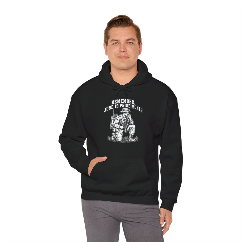 Custom Personalized 1 Design on Front — Remember June is Pride Month Hoodie