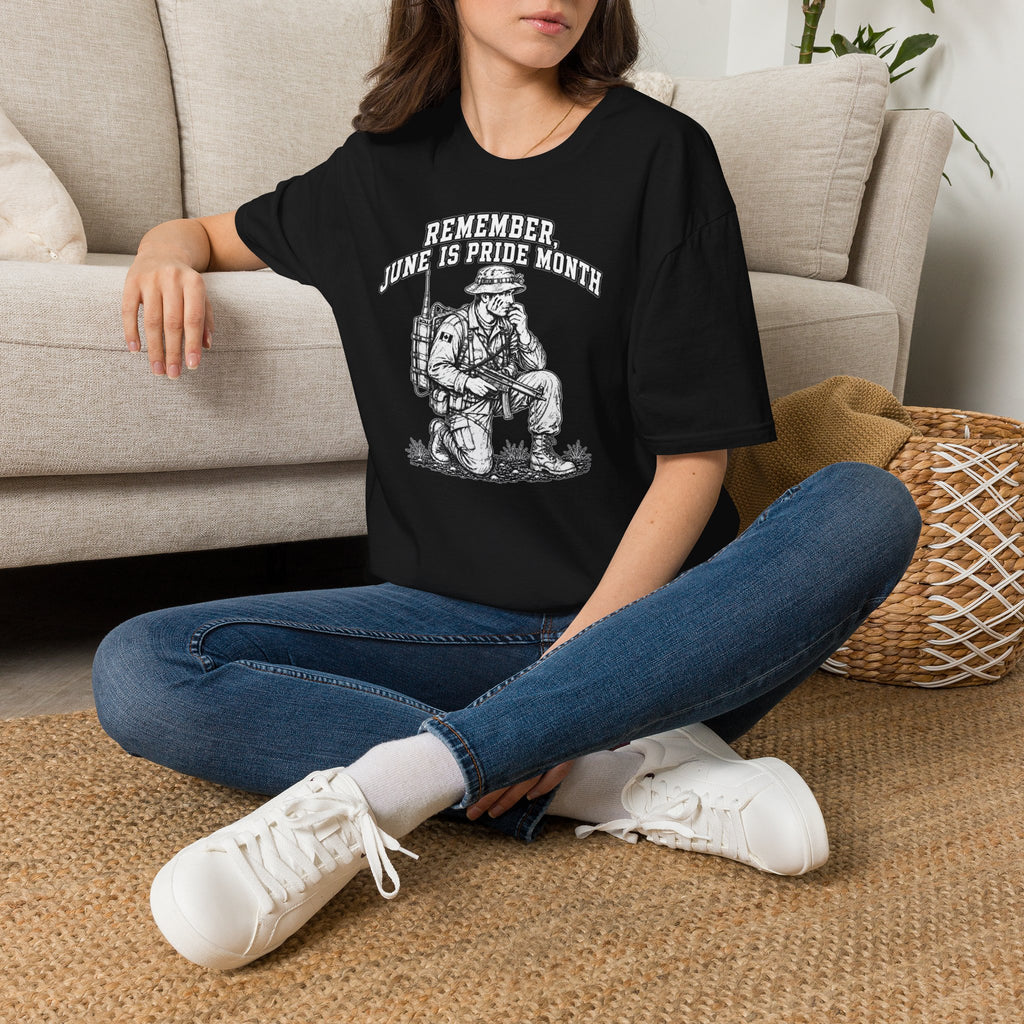 Custom Made  'Remember June Is Pride Month' - T-Shirt — Military Style