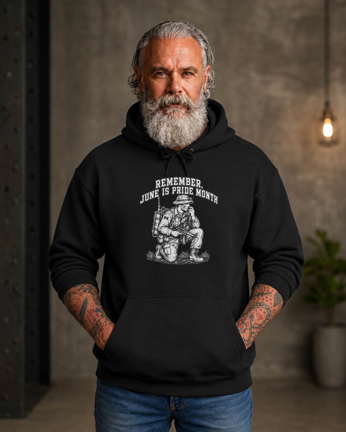 Hoodie -1 Design on Front — Remember June is Pride Month Hoodie