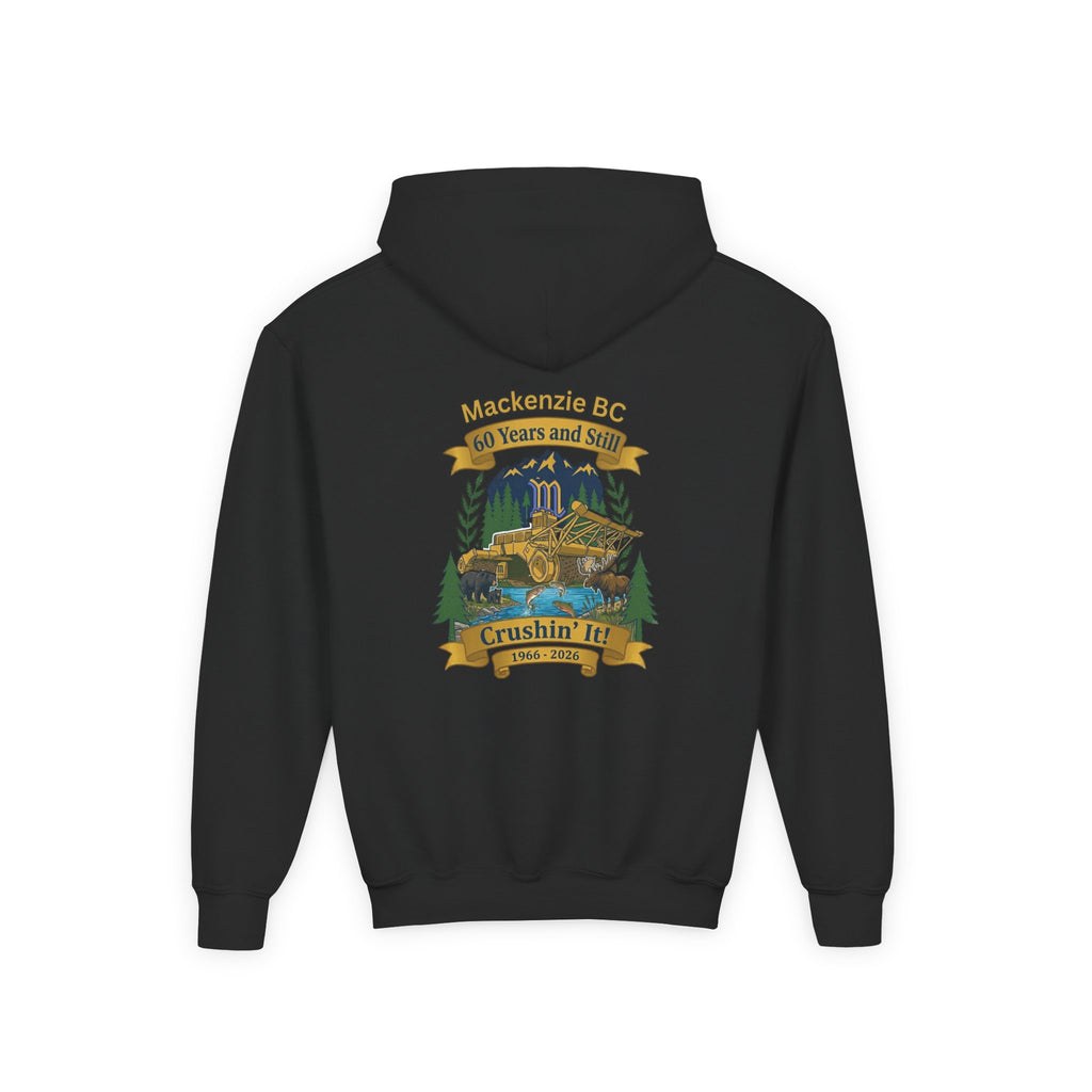 Mackenzie 60th "Crushin' It" & Wildlife Warning Kids Hoodie (Dark Edition)