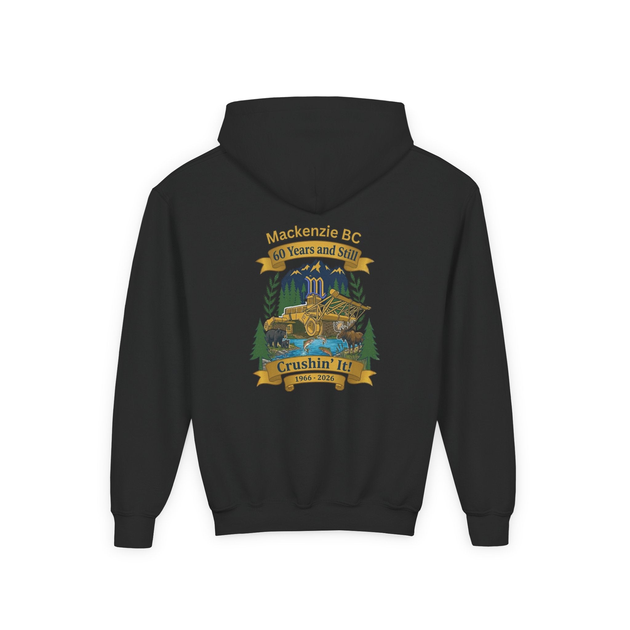 Mackenzie 60th "Crushin' It" & Wildlife Warning Kids Hoodie (Dark Edition)