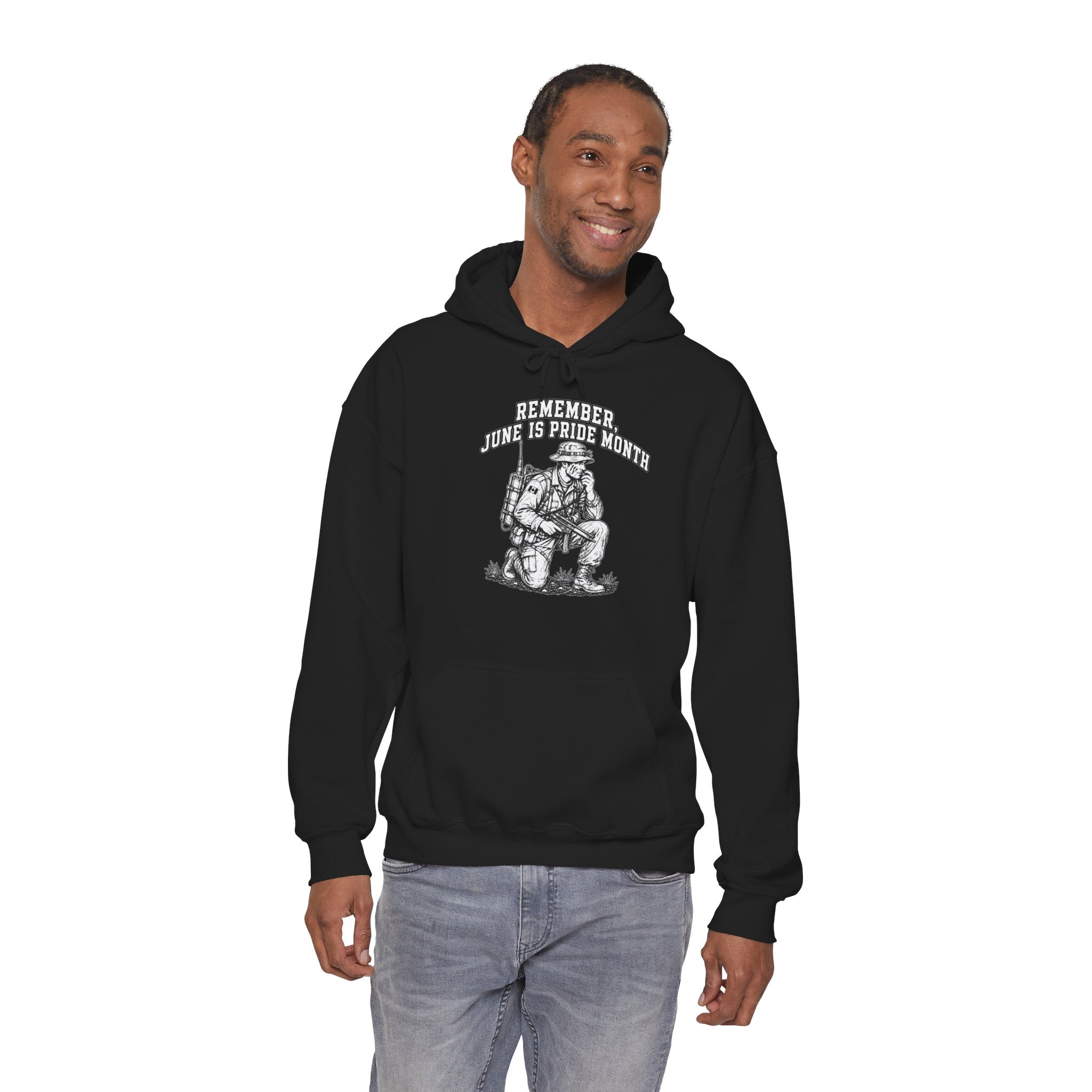 Hoodie -1 Design on Front — Remember June is Pride Month Hoodie