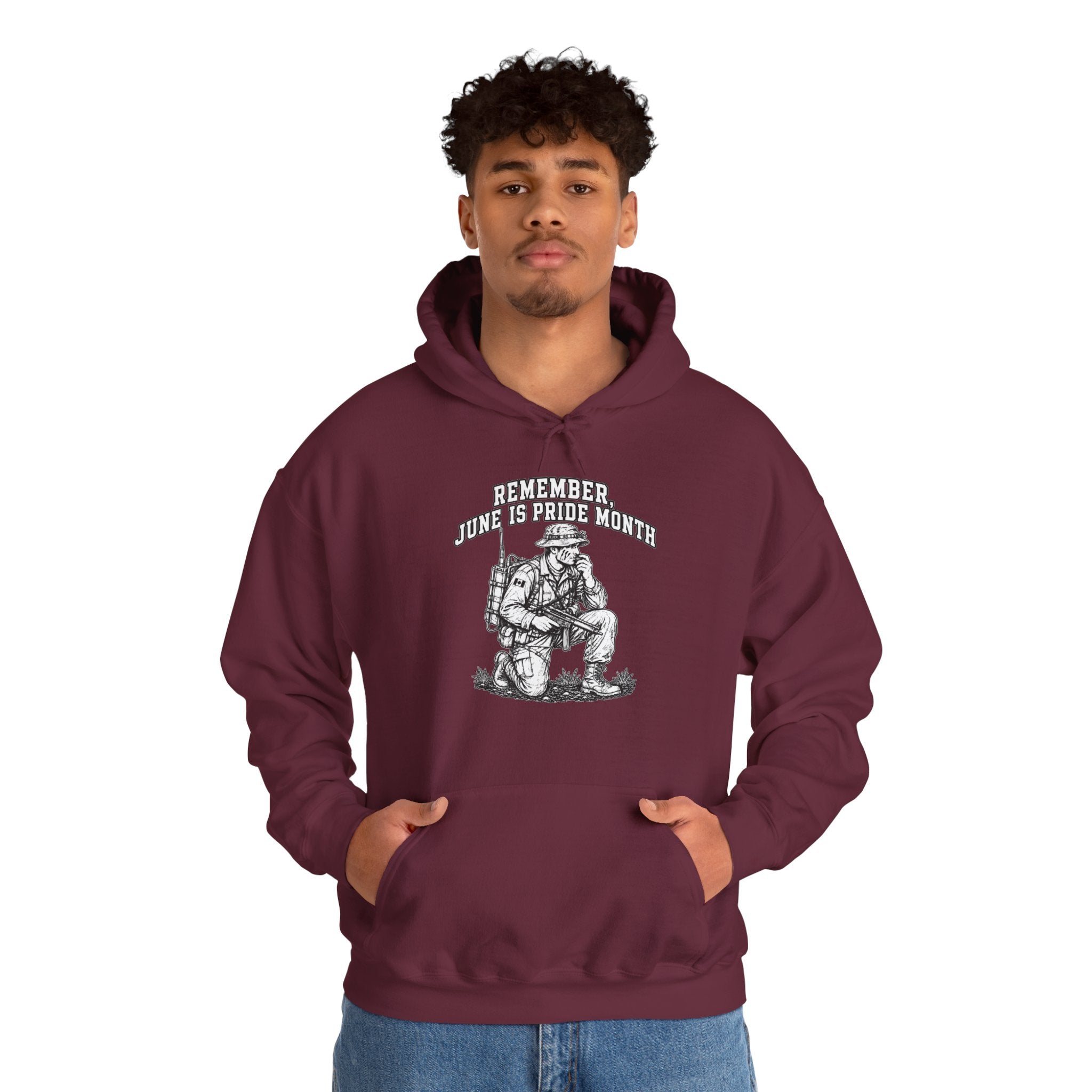 Hoodie -1 Design on Front — Remember June is Pride Month Hoodie