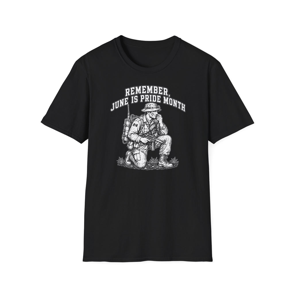 Custom Made  'Remember June Is Pride Month' - T-Shirt — Military Style