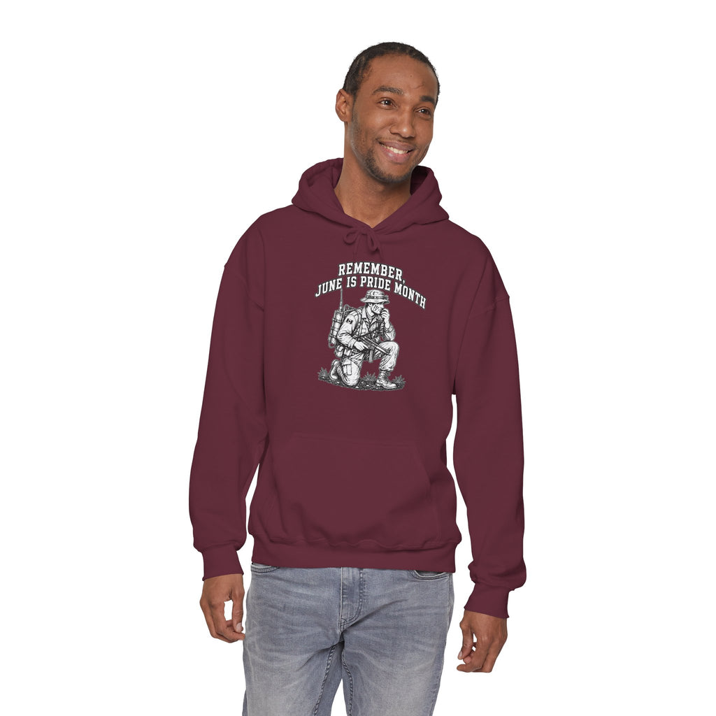 Hoodie -1 Design on Front — Remember June is Pride Month Hoodie