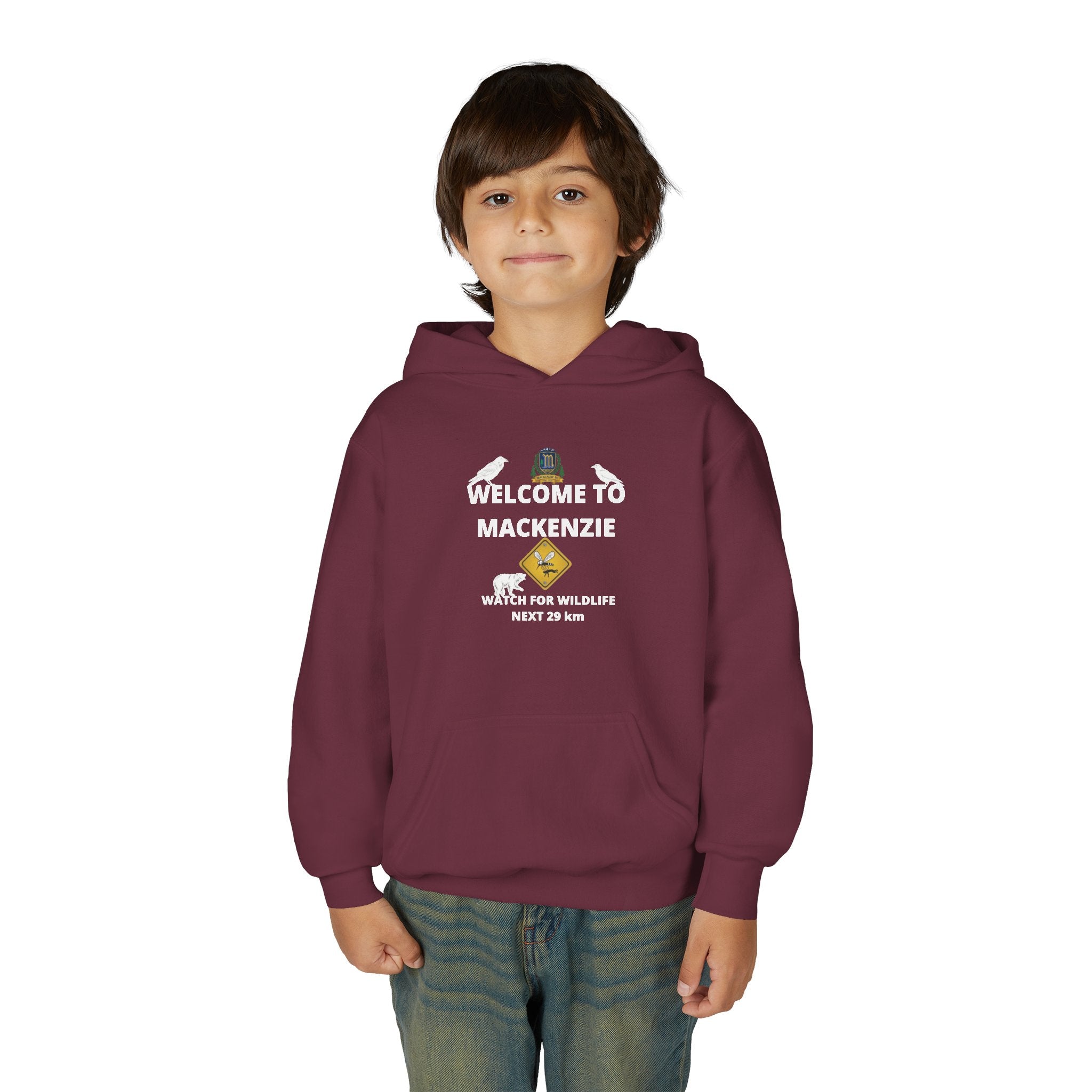 Mackenzie 60th "Crushin' It" & Wildlife Warning Kids Hoodie (Dark Edition)
