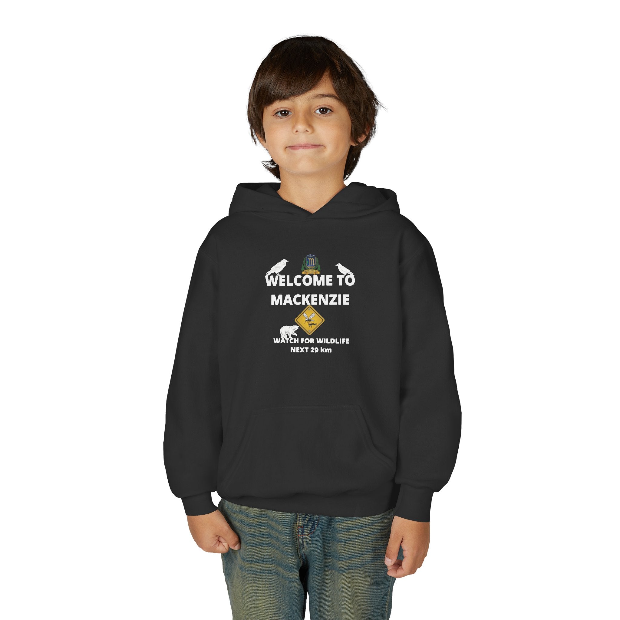 Mackenzie 60th "Crushin' It" & Wildlife Warning Kids Hoodie (Dark Edition)
