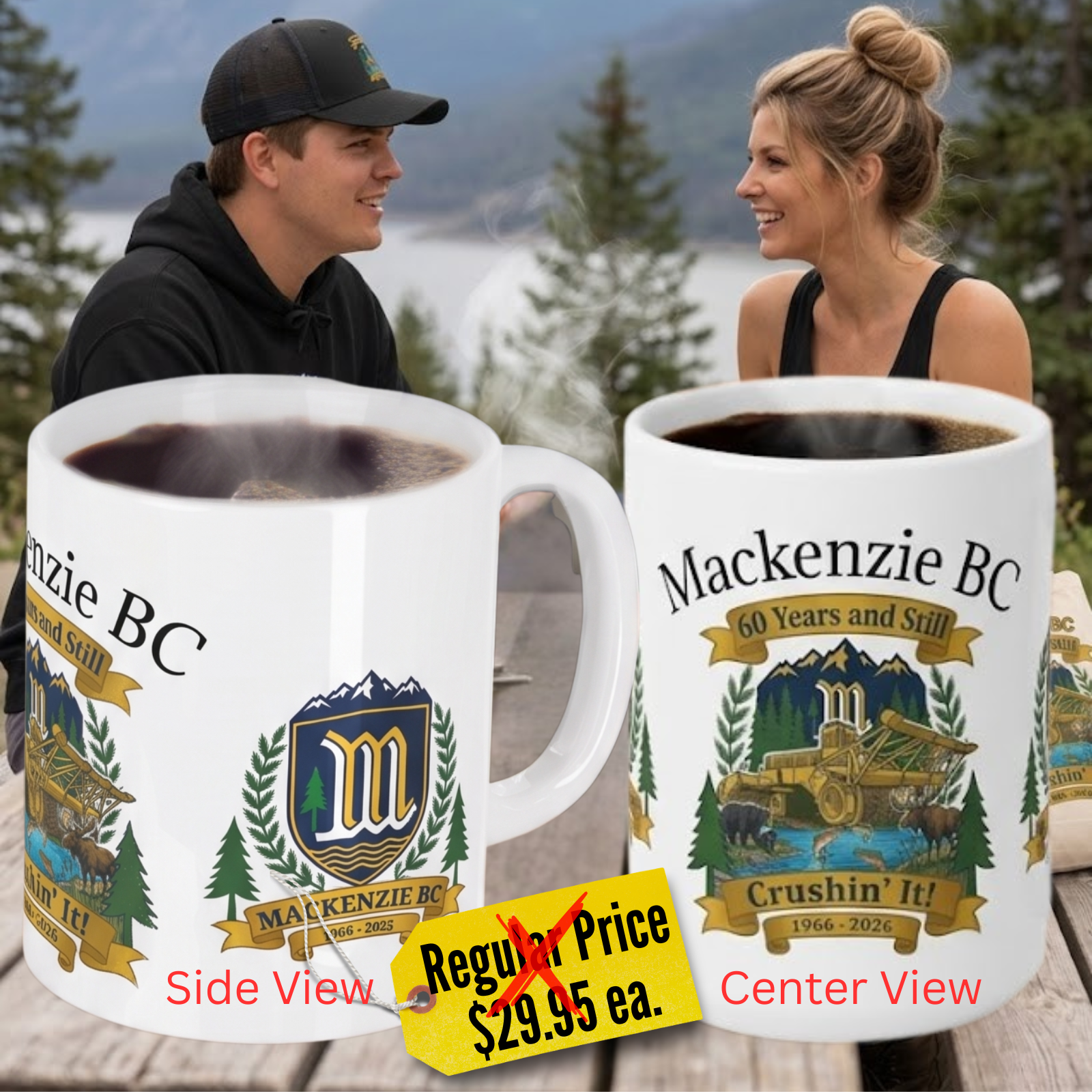 15oz Mackenzie BC 60th Anniversary Ceramic Mug — “60 Years and Still Crushin' It! 1966–2026”